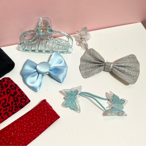 Y2K 2000s mcbling 90s mixed bundle of glitter star leopard hair accessories main image 4